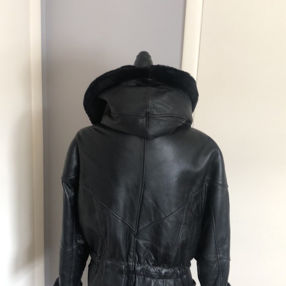 Miropa leather hooded coat - Picture 8 of 13